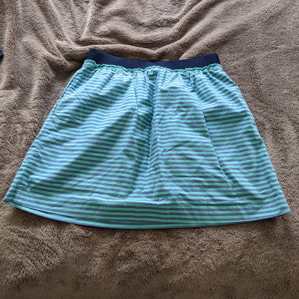 J. Crew aqua/blue striped skirt size 4